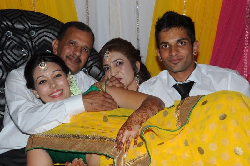 Keshav Maharaj with his mother Kanchan father Athmanand and sister Tarisma