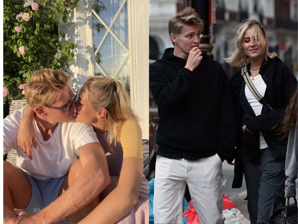 Martin Odegaard with his girlfriend Helene Spilling