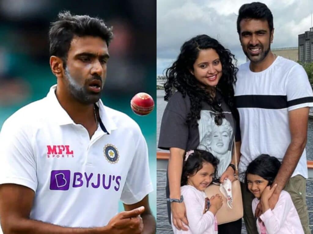 Ashwin with his wife and kids