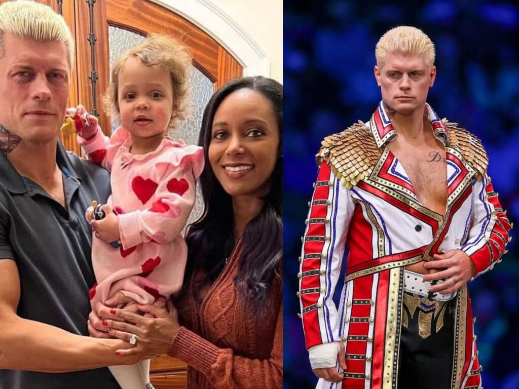 Cody Rhodes with his wife and daughter
