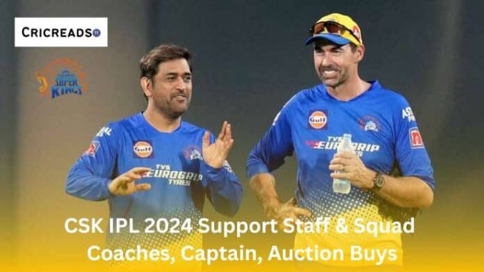 CSK IPL 2024 Support Staff & Squad Coaches, Captain, Auction Buys