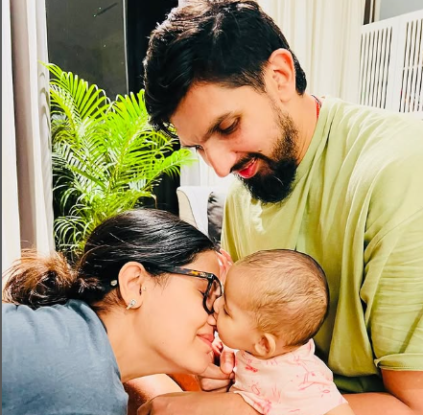 Ishant Sharma with his beautiful wife and child