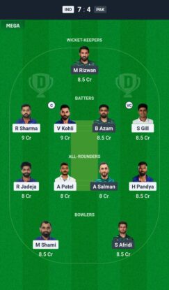 IND vs PAK Dream11 Prediction Today Match