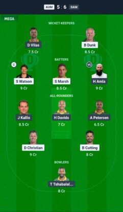 AUM vs SAM Dream11 Prediction Today Match