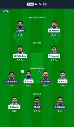 ZNCC vs PIC Dream11 Prediction Today Match